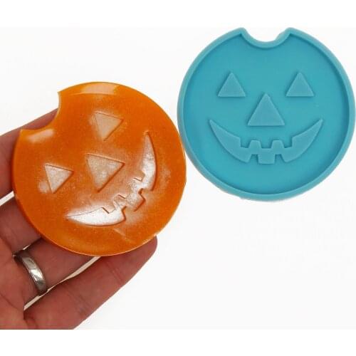 1 piece Silicone Car Cup Coaster Mold Halloween Pumpkin Coaster Molds DIY Halloween Gift 10364150