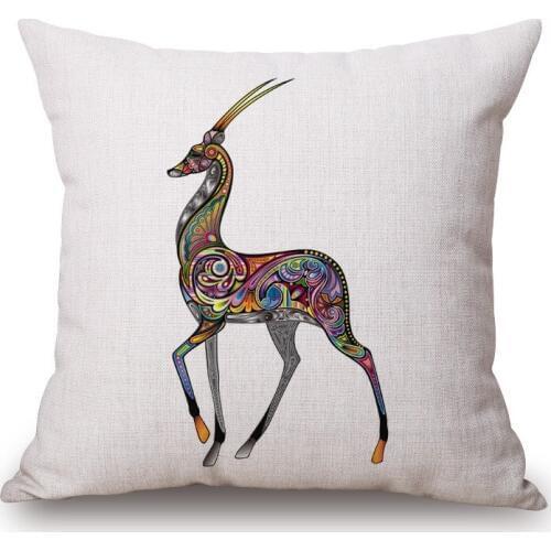 1piece Creative Fashion Animal tattoo Pattern Seat hug pillow cover Decorative Home Chair Throw Pillow Case Cotton Linen 45x45cm