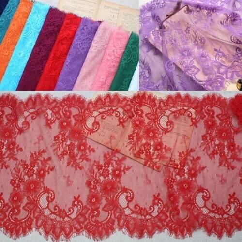3Yard/lot Eyelash Lace Trim Colors Double Edge Embroidery Lace Fabric Handmade DIY Clothes Wedding Dress Accessories 42cm wide