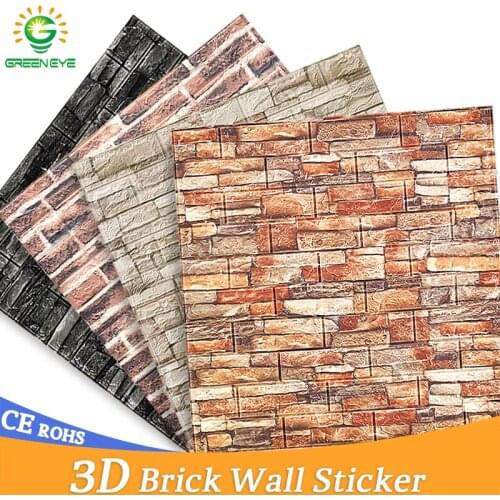 3D Wall Stickers 70*77cm 3D Brick stone pattern Self-Adhesive Wall paper Waterproof DIY 3D Brick Stone Wall Papers for Kids Room