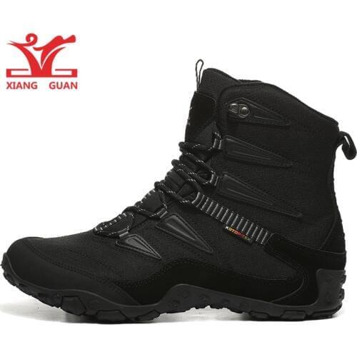 XiangGuan Winter Outdoor Walking Shoes For men Warmer Snow Boots Antiskid Waterproof Male Trekking Hunting Snowboard