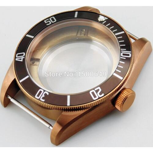 41mm sapphire Coffee watch Case fit ETA 2836,Miyota 8205/8215,DG2813 automatic movement
