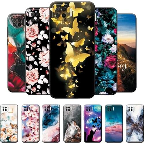 For Oppo F17 Pro Case Cartoon Back Cover Coque 6.5 For Oppo Reno 4 Lite Reno 4F Case Oppo A93 Bumper Soft TPU Silicone Cover