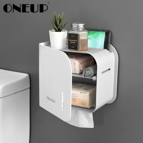 ONEUP Punch-free Paper Holder Toilet Storage Box Portable Toilet Tray Household Storage Holder Household Bathroom Accessories