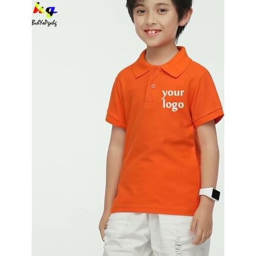 Customized/DIY Logo Polo Shirt Printed Logo Picture Text Short Sleeve Childrens Polo Shirt