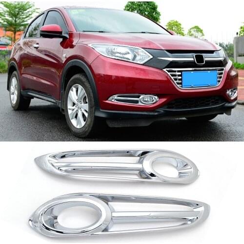 For Honda Vezel HR-V HRV 2014 2015 2016 2017 2018 Chrome Front Reflector Fog Light Lamp Cover Trim Bumper Molding Styling Bezel