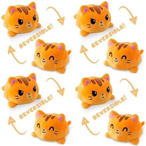 Reversible Flip Cat Plush Stuffed Toy Soft Animal Home Accessories Cute Animal Doll Children Gifts Baby Companion Plush Toy