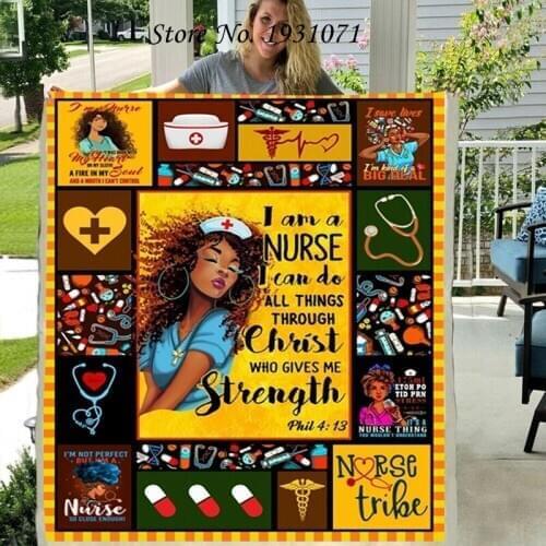 I Am Nurse I Can Do All Tings 3D Printed Fleece Blanket for Beds Thick Quilt Fashion Throw Blanket From Love Mom L122