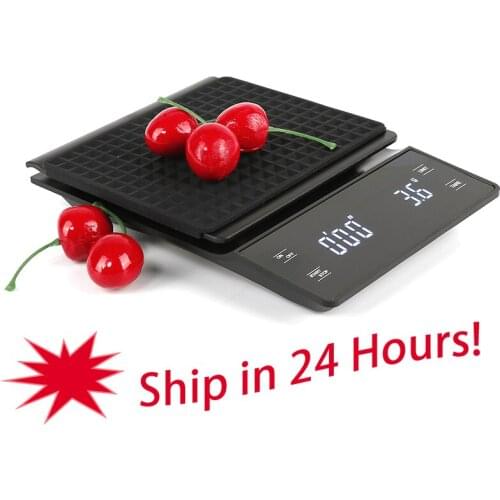 3kg / 0.1g Drip Coffee Scale With Timer Portable Electronic Digital Kitchen Scale Measuring Tools Measuring Scales Baking Gadget