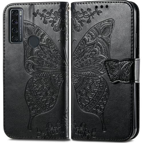 Shockproof Case Leather Book Shell for TCL 20SE Flip Case TCL 20 SE Butterfly Wallet Card Slot Holder Funda TCL20 SE Phone Cover