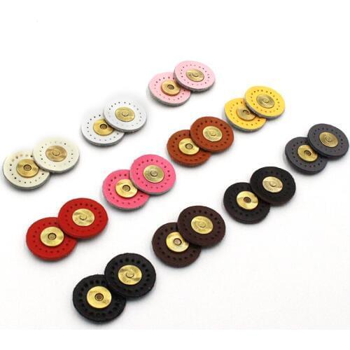 5pcs/set Round Genuine Leather Magnetic Snap Buckle Bag Fastener Bag Replacement Sewing Accessories DIY Leather Snap Buttons