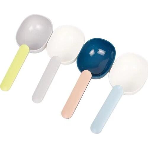 Multifunctional Dog Food Spoon Pet Feeding Spoon With Sealed Bag Clip Creative Measuring Cup Curved Design,Easy To Clean