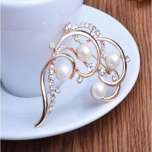 Fashion jewelry personality cute rotary plum pearl Brooches brooch pin sm Cat Eye Stone Popular Drip Badge Pin Suit
