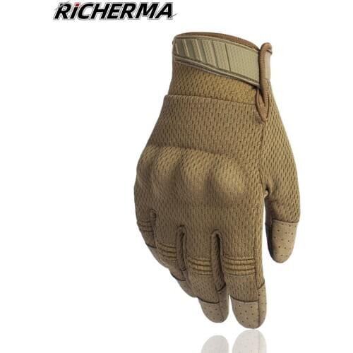 Full Finger Motorcycle Gloves Summer Breathable Bicycle Gloves Knuckles Protective Motorbike Gloves Camo Tactical Military
