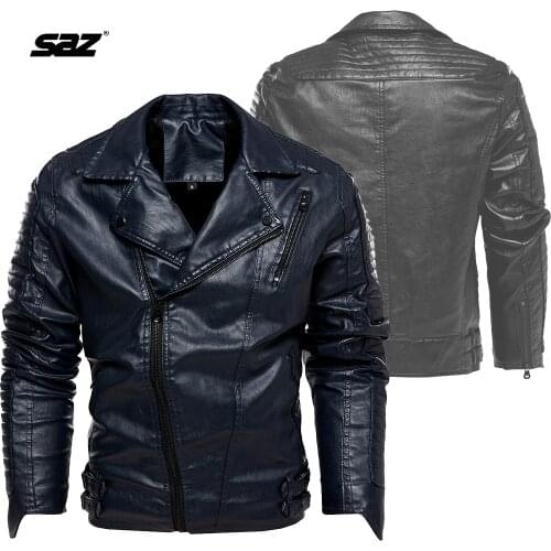 Large Size 2021 Autumn and Winter New Mens Pu Leather Jacket Racing Motorcycle Clothes Patchwork Mens Coat Leather
