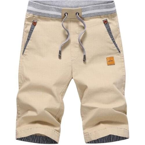 Jogger Summer new mens casual shorts Capris mens pure cotton Korean slim cross border large size pants beach pants fashion