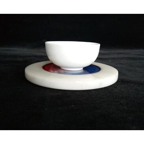 Natural marble coasters creative resin red and blue Mosaic coasters logo custom gifts