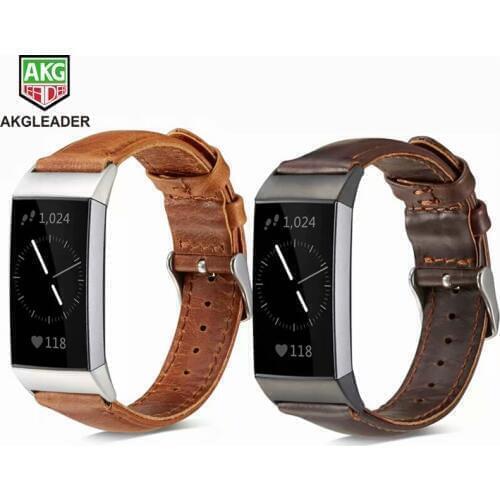 Wrist Strap For Fitbit Charge 3 Genuine Leather Band Men Wonwen Wristband For Fitbit Charge 2 /Charge 3 SE Smart Bracelet