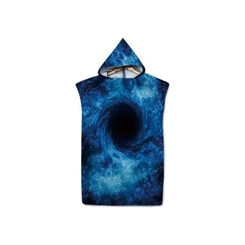 Night Sky Pattern Microfiber Wetsuit Changing Robes Beach Poncho Towel Quick-drying Swimming Hooded Bath Towels For Adult