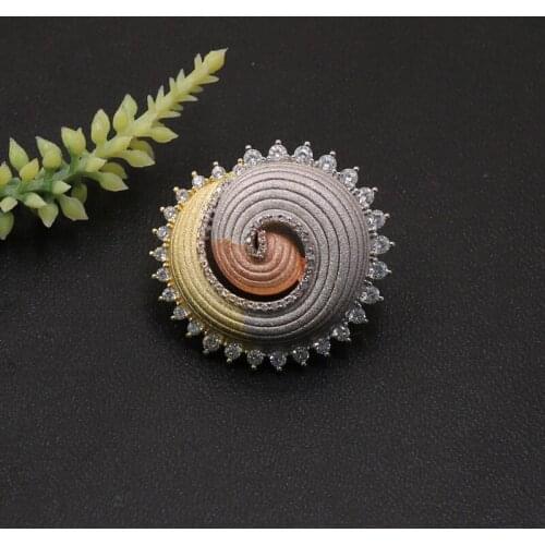 Lanyika Fashion Jewelry Trendy Abstract Geometry Circle Sun Brooch Pin for Engagement Wedding Micro Paved Zircon Popular Gifts