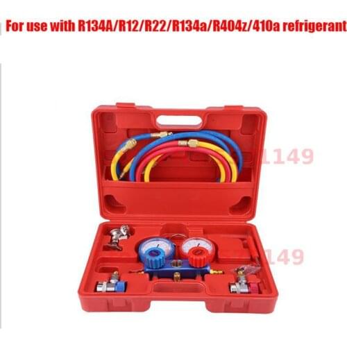 Air Conditioning Pressure Manifold Gauge Hose Kit For R134A R22 Refrigerant Pressure Gauge Car Air Condition Refrigerant Gaug