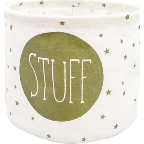 LWmall Basket Fabric Foldable Waterproof Coating Organizer For Household Clutter Sorting Round Storage