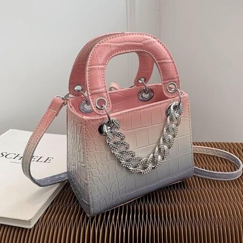 High-end Crocodile Pattern Chain Tote Bag 2021 New Fashion Messenger Bag Womens Designer Stone Pattern Portable Shoulder Bag