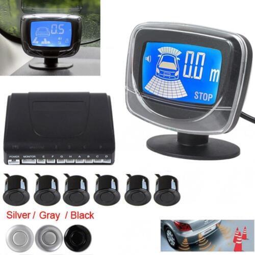 Waterproof 6x Beep Alert Rear View Car Parking Sensors with Display Monitor & Dual CPU system with 3 Optional Colors