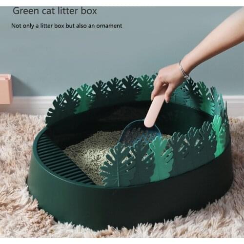Cat supplies cat litter box anti-splash semi-enclosed cat toilet large sand box deodorant deodorant cat poop basin