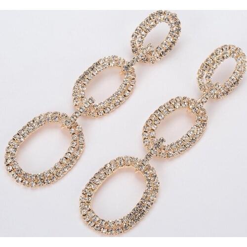 YFJEWE Fashion Jewelry Full Rhinestone Pendant Drop Earrings for women Elegant Crystal Earrings Wedding Party Gift E383