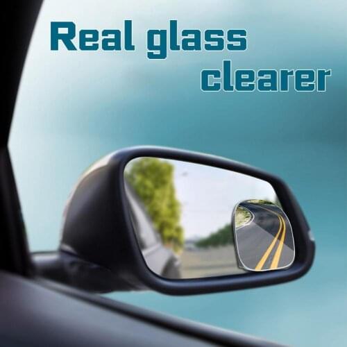 2Pcs Universal Blind Spot Mirror Wide Angle Mirror Rimless Waterproof Right-angle Adjustable Fan-shaped Mirror Car Accessories