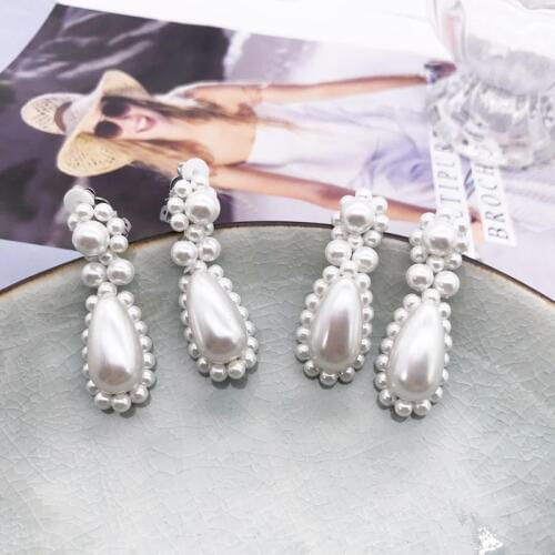 Earrings Hand Making Sweet Japan Statement Acrylic Pearls Braided Accessories