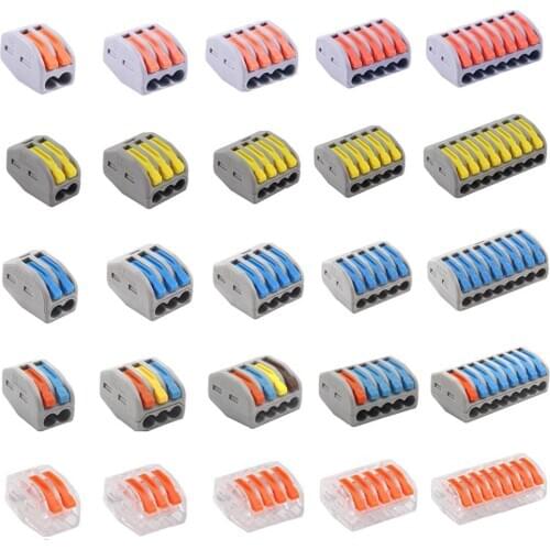 1-10 Universal Electrician Fast Wire Connector Terminal Electrico Block Compact Wiring Splicing Conector Eletrico Tool Set China
