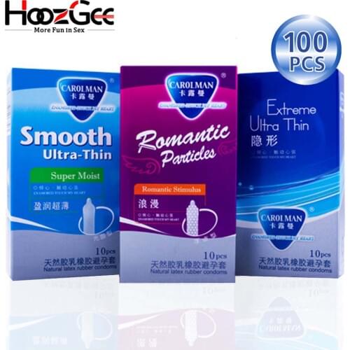 100PCS Condoms For Men Fire Ice Large Dots G Spot Orgasm Penis Sleeve Natural Latex Ultra Thin Lubricated Contraception Sex Toys