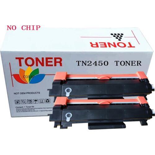 2PK Compatible TN-2450 Toner cartridge for Brother 2450 L2350DW L2375DW L2395DW L2710DW L2713DW L2750DW Printer No chip