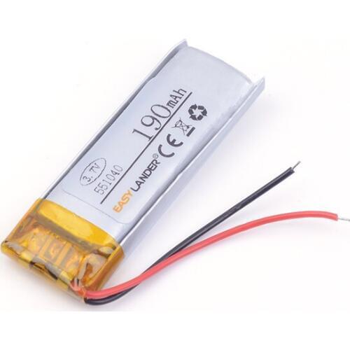 551040 190mah best battery brand MP3 MP4 3.7V Battery Bluetooth mouse battery camera pen recorder batteries batter