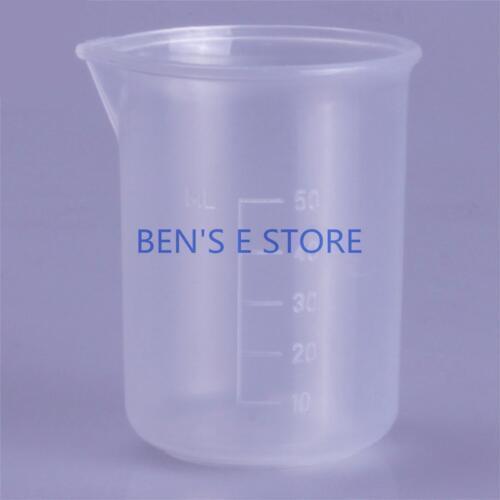 8pcs/lot 50ml Plastic Graduated Beaker Cup Laboratory Chemistry set lab PP beaker
