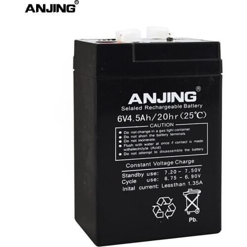 6V 4.5AH Battery 6V 4.5AH for Backup Power LED emergency Light Children Toy Car Lead-acid Accumulator Replacement Maintenance