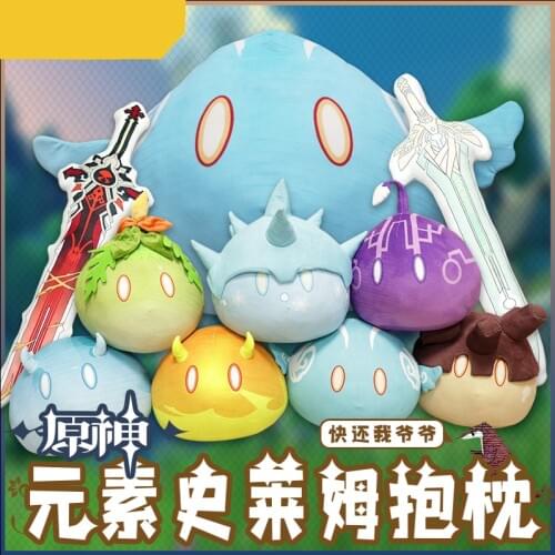 Anime Game Genshin Impact Prop Plush Pillow Doll Traveler Mondstadt Lumine Paimon Cartoon Cute Stuffed Cushion Toy Gift