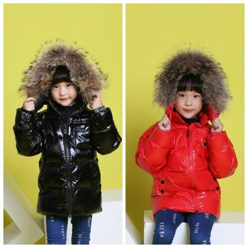 2020 Kids Down Jacket Parka Girls Winter Coat White Duck Down Toddler Boy Clothes Children Snowsuit Kids Real Fur Clothing