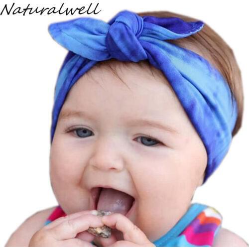 Naturalwell Knotted Kids Headbands Stretch Jersey knit hairband Little girls headwraps Newborn Girls Top Knot headbands HB103D
