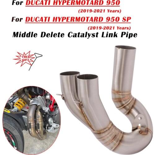 For Ducati HYPERMOTARD 950/950 2019 20 21 SP Motorcycle Exhaust System Modify Mid Delete Catalyst Link Pipe Original interface
