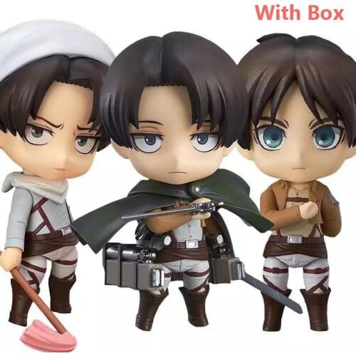 10cm Anime Figure Attack On Titan Levi Ackerman 375# 390# 417# PVC Action Figure Toy Ackerman statue Collection Model Decoration