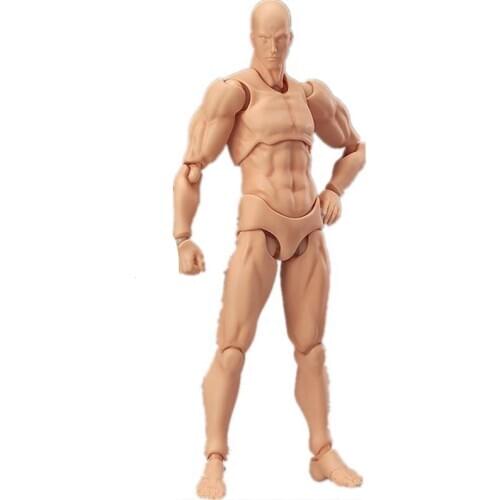 Hand-Made Painting Props Model Toy Finished Product Assembled Joint Male Puppets Female Skin Color Gray Movable Humanoid Toy