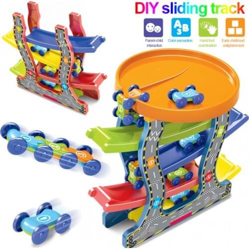 New Railway Magical Flexible Track Car Toys DIY Simulation Parking Lot Model Rail Car Toy Racing Tracks Children Birthday Gifts