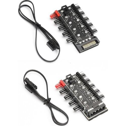 Motherboard 1 to 10Pin Fan 4 Pin PWM Cooler Fan Hub Splitter Power Supply Socket PC Speed Controller Adapter Socket