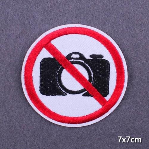 Cartoon Camera Patches On Clothes Animal Stickers Iron On Embroidered Patches For Clothes Hippie Funny Prohibit Applique Badge