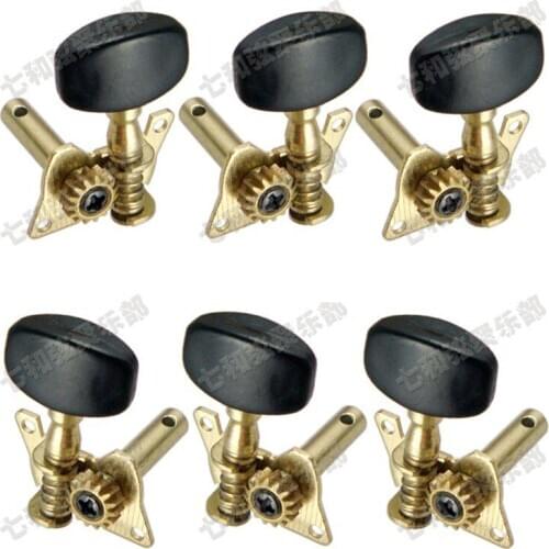A Set of 3R3L Gold Acoustic Folk Guitar String Tuning Pegs Keys Machine Heads Tuners Free Shipping HFT-GD-01