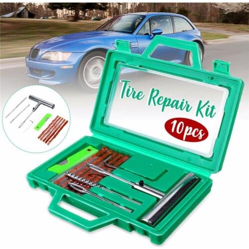 10Pcs/Set Car Tire Repair Kit Auto Tire Repair Tools Tire Rubber Strip Vacuum Tyre Puncture Repair Tool Accessories