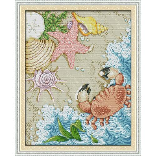 The beach cross stitch kit 14ct 11ct count print canvas stitching embroidery DIY handmade needlework